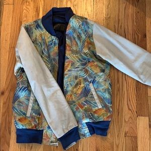 KITH Printed Jacket with Leather Sleeves